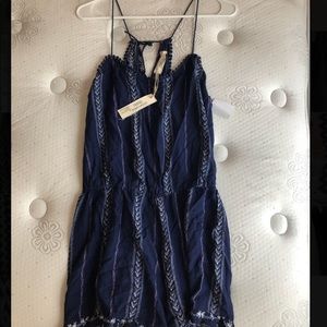 Blue pattern romper
